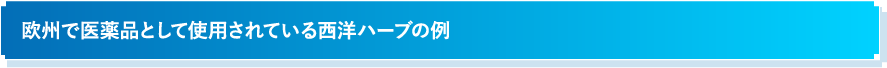 欧州で医薬品として使用されている西洋ハーブの例
